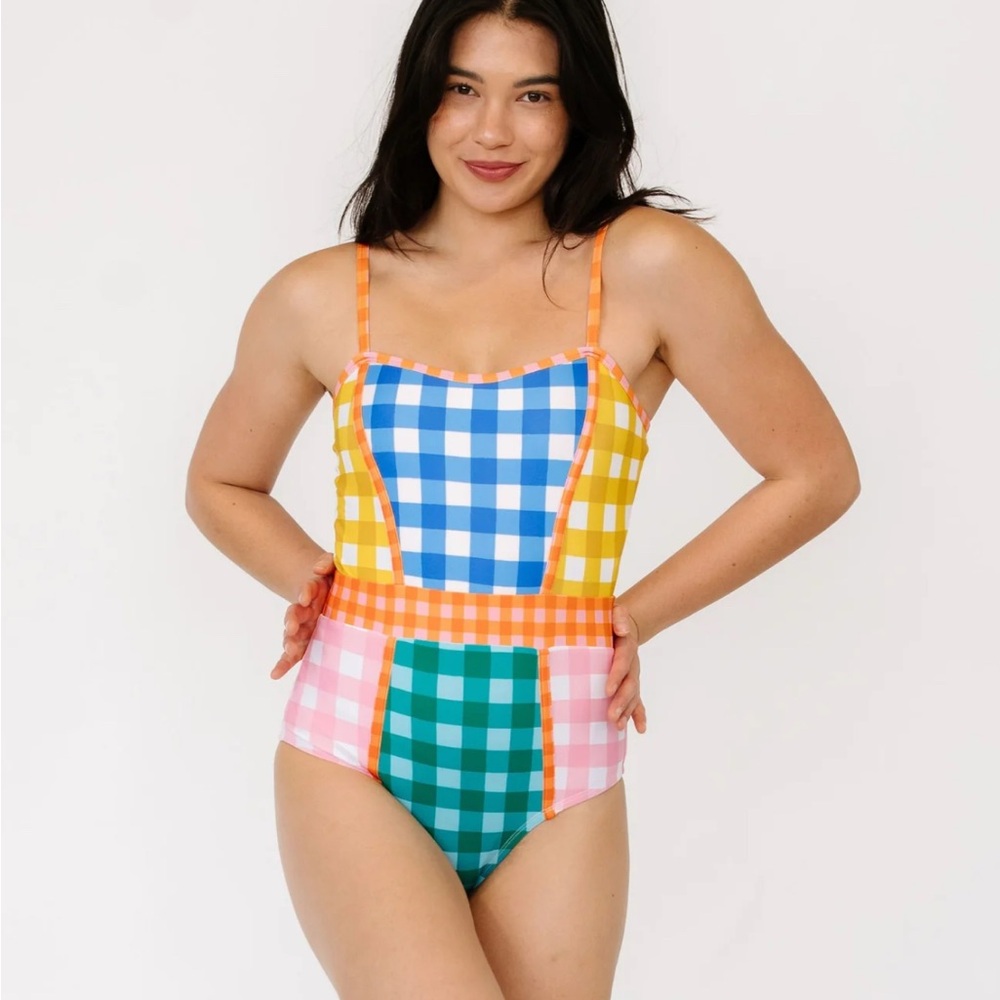 Lime Ricki Multicolor Gingham Swimsuit